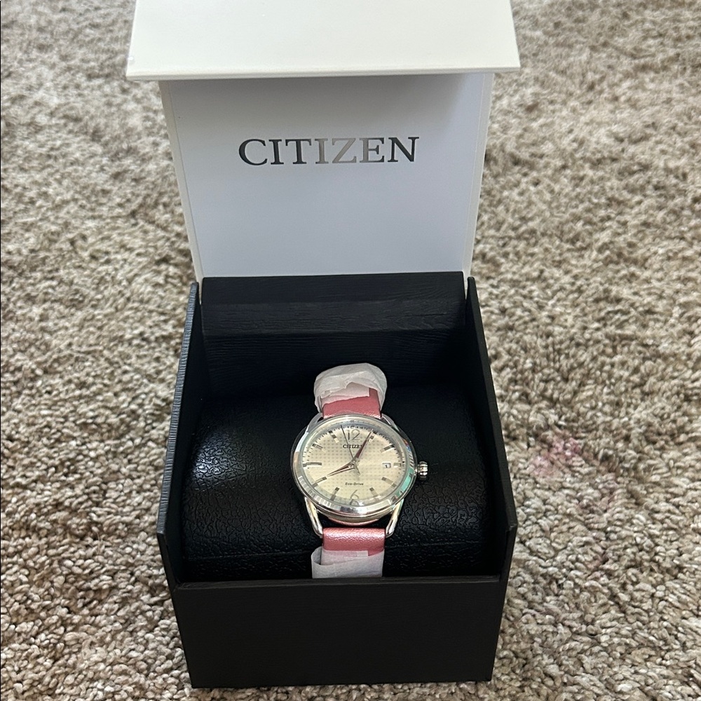 Citizen Silver Watch with Pink Strap